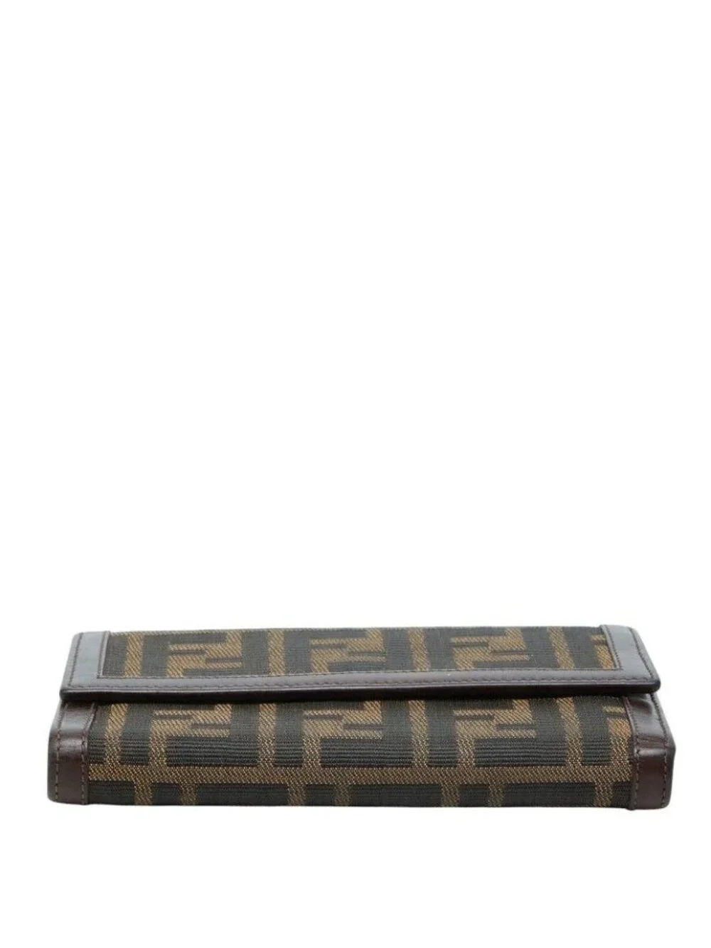 Fendi Zucca Wallet Brown Canvas Leather